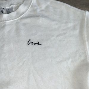 H&M “Love” White Sweater Small